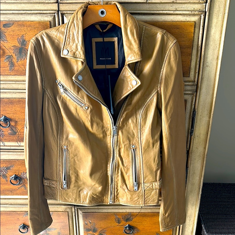 Mauritius Sofia Honeycomb Leather Jacket